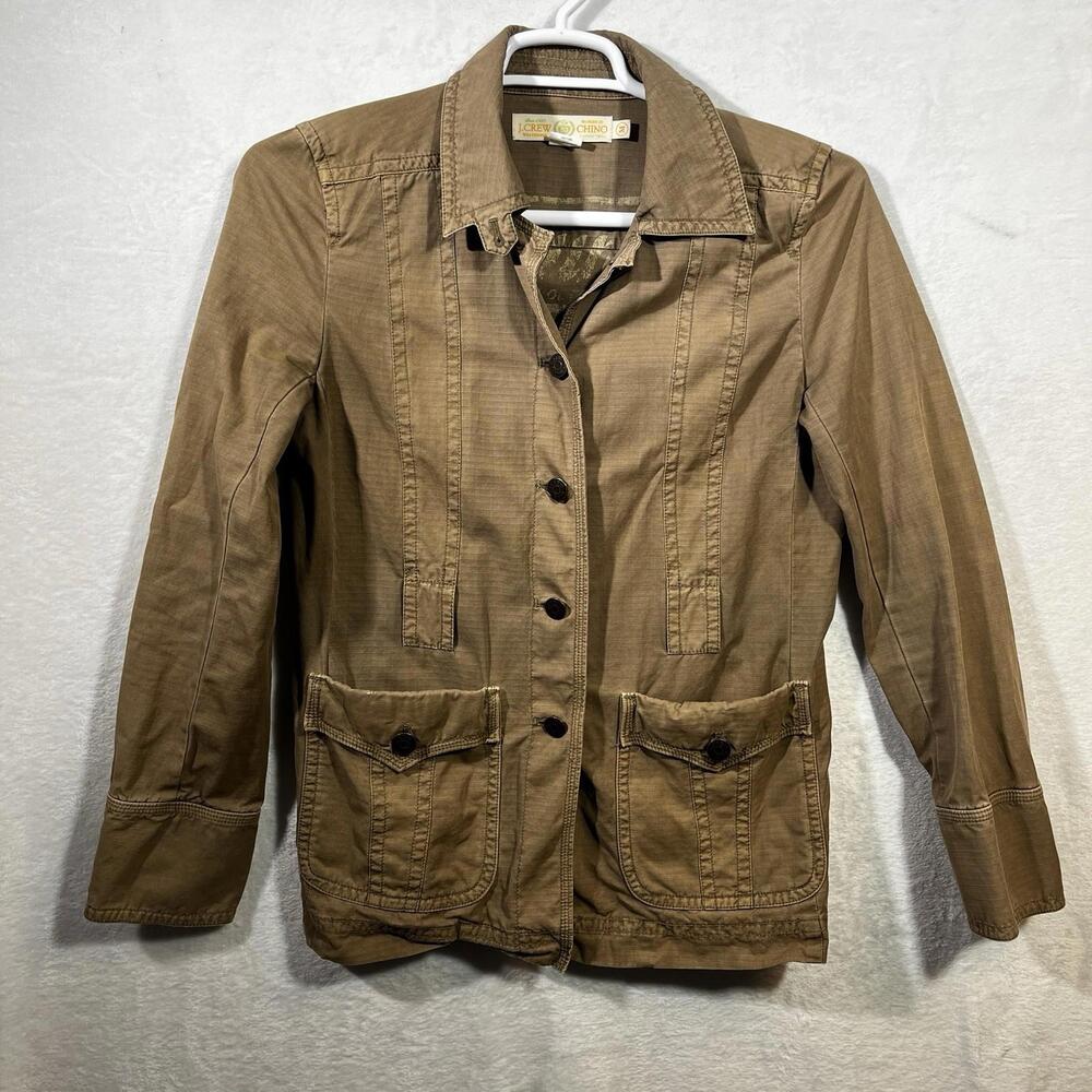 J Crew Women's Broken in Chino Jacket Size Medium Classic Twill Utility‎ Hippie